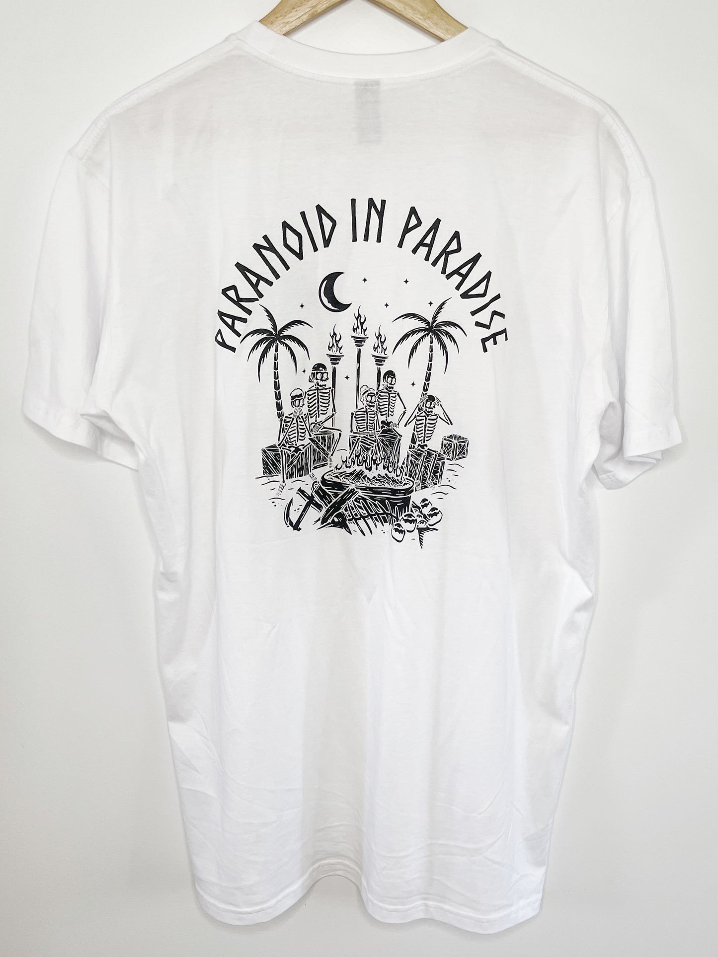 Tribal Council 'Paranoid in Paradise' T-Shirt White - Men's