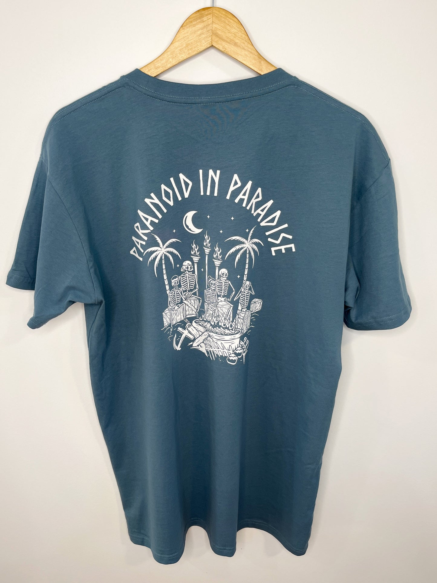 Tribal Council 'Paranoid in Paradise' T-Shirt Slate Blue - Men's